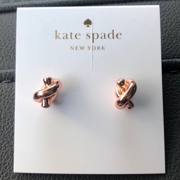 kate spade Jewelry - KATE SPADE Sailor’s Knot Earrings Rose Gold